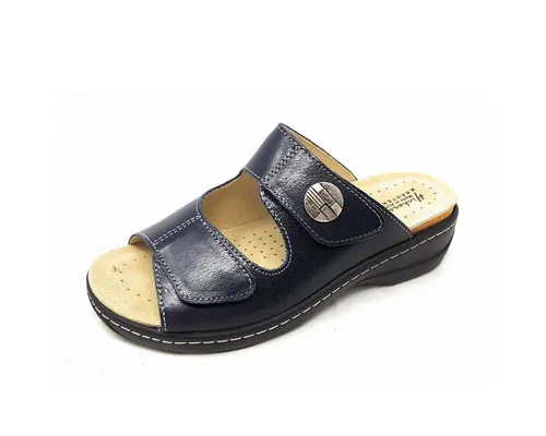 Hickersberger Pantolette blau 39 EU - Bequeme Pantoletten in Größe 39, aus hochwertigem Leder mit Klettverschluss. Ideal für den Sommer und perfekt für entspannte Tage.