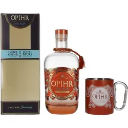 Opihr London Dry Gin EUROPEAN EDITION 43% Vol. 0,7l mit Travel Mug - Gin, exklusive European Edition mit einzigartigen Botanicals und praktischem Travel Mug für den Genuss unterwegs.