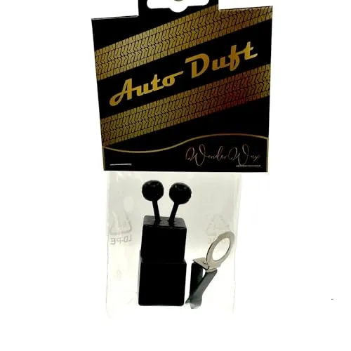 WonderWax Auto Duft Lufterfrischer Clip Quadrat Schwarz 8 ml|Innenraum Deko Parfüm Car Scent Baum Geruch Luxus Clippe Cream of Coconut