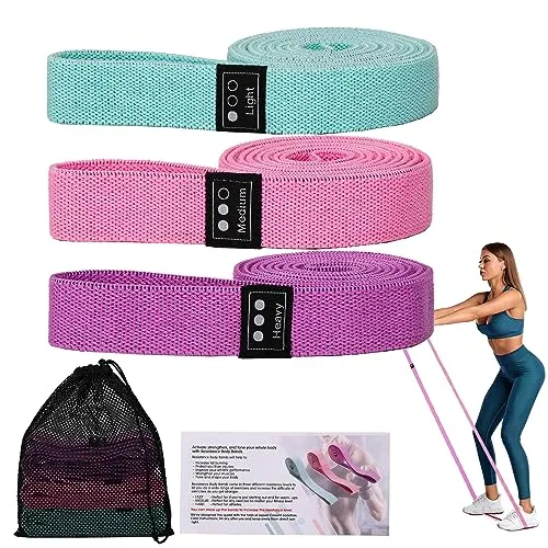 CEILIWEN Fitness Bänder [3er Set], Resistance Bands Lang mit 3 Widerstandsstufen, Widerstandsbänder Lang Set Fitnessband für Frauen/Männer Krafttraining, Yoga, Pilat, Fitness