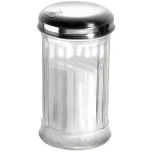 APS Zuckerstreuer Zuckerdosierer 40487, aus Glas, transparent / silber, 320ml