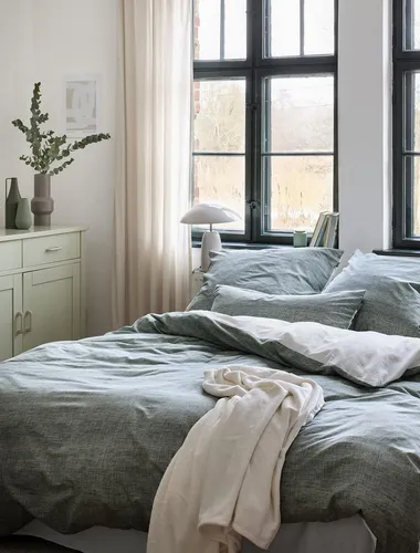 Irisette Wendebettwäsche Wave-HK 8557, Mako-Satin 2-teilig in grün von Irisette