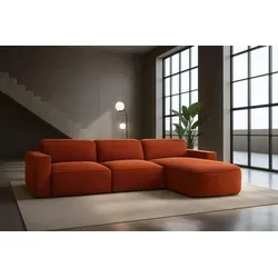 Kaiser Möbel Ecksofa Cursal Round L-Form, Kupfer in orange von Kaiser Möbel