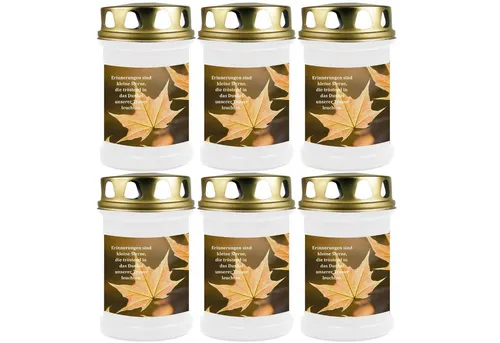 HS Candle Grabkerze mit Motiv Brenndauer 48h (6-tlg), Ø7xH14,5 cm, Grabkerze mit Motiv im 1er, 3er, 6er, 9er Pack
