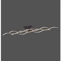 JUST LIGHT LED Deckenleuchte WAVE - Warmweiß, Schwarz - Moderne LED Deckenlampe mit fest integriertem Leuchtmittel, 3500 Lumen Lichtstrom und eleganter Wellenform, ideal für stilvolle Innenräume.