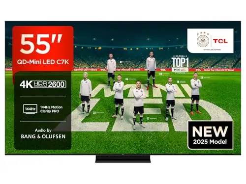TCL 55C7K QD-Mini-LED Google TV - 55 Zoll UHD 4K Smart TV - LED & LCD Fernseher mit QD-Mini-LED-Technologie für beeindruckende Bildqualität und ein umfassendes Smart TV Erlebnis.