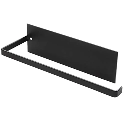 NATUCE Küchenrollenhalter, Papierrollenhalter Küche Selbstklebende, Küchenrollenhalter Wand Ohne Bohren, Küchenrolle Halter Edelstahl für Küchen und Handtücher, Wand und Schrankmontage, 25cm - Schwarz