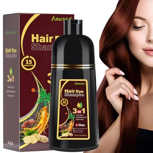 Instant Hair Shampoo Haarfarbe Shampoo für graues Haar,Natürliche Haarfarbe 3 in 1 für Männer & Frauen,Lang anhaltende schwarze Farben (Dark Brown)
