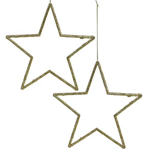 Weihnachtsdeko Stern Anhänger Gold Glitter 12cm 12er Set Christbaumschmuck