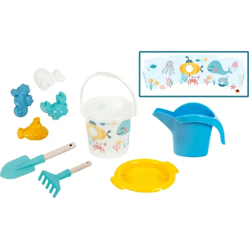 Theo Klein Little Foot - Sandeimer Set Wasserwelt, 2 L aus Recyclingkunststoff, nachhaltig und ideal für kleine Entdecker ab 18 Monaten