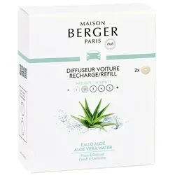 MAISON BERGER PARIS Diffuser Autoduft Refill Set - 2 Stück Frische der Aloe Vera - Keramik zum Nachfüllen für Maison Berger Paris Autoduft Diffuser, 2er Pack Keramik-Nachfüllungen für den Auto-Diffusor von Maison Berger weiß