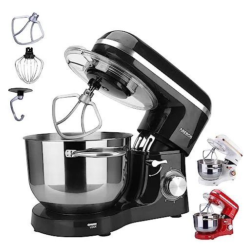 Arebos Küchenmaschine 1500W - 6L Edelstahl-Rührschüssel, leistungsstark mit 6 Geschwindigkeiten und Planetenrührsystem für perfekte Ergebnisse