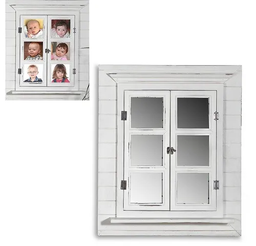 Mucola Wandspiegel mit Fensterläden in weiß von Mucola