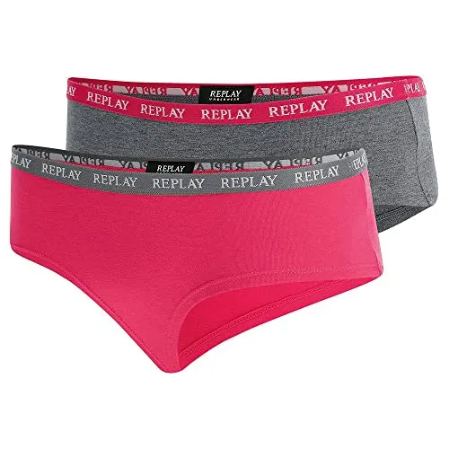 Replay Damen Tw295 Unterwäsche, Dark Grey Mel/Fuxia N287, L EU