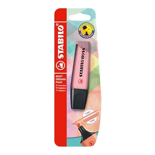 STABILO - Textmarker - BOSS ORIGINAL Pastel - Einzelstift - rosiges Rouge