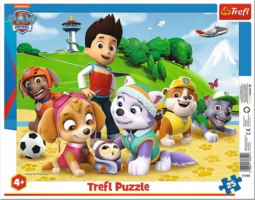 Trefl Rahmenpuzzle Paw Patrol - 25 Teile für Kinder ab 4 Jahren, mit stabiler Unterlage und leuchtenden Farben für kreatives Spielen