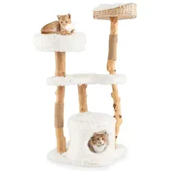 KOMFOTTEU Kratzbaum 124 cm - Idealer Spielplatz für Katzen - Kratzbäume für Katzen: 124 cm hoher Kletterbaum mit gemütlichem Hochsitz und Katzenhöhle, perfekt für Spiel und Rückzug. Hält Krallen gesund und bietet höchsten Komfort.