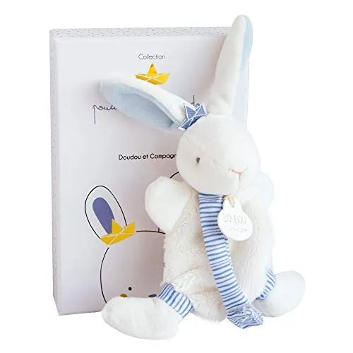 Doudou et Compagnie DC3511 KANINENMATRATZE - tröster mit schnullerclip, blau, Baby