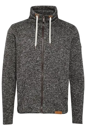 !Solid SDLuki Herren Sweatjacke Fleecejacke Sweatshirtjacke mit Stehkragen Kordel Kängurutasche Regular fit, Größe:XL, Farbe:Dark Grey Melange (8288)