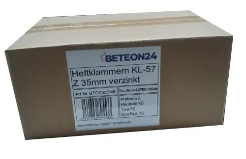 Heftklammern Z 35 CNKHA 35mm - Verzinkt für Prebena Druckluftnagler - Heftklammern 35 mm, verzinkt, ideal für Prebena Klammergeräte, 12.700 Stück pro Box - perfekt für professionelle Anwendungen.