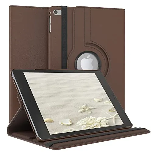 EAZY CASE - Tablet Hülle für iPad mini 5. Generation (2019) Schutzhülle 7.9 Zoll Smart Cover Tablet Case Rotationcase zum Aufstellen Klapphülle 360° drehbar mit Standfunktion Tasche Kunstleder Braun