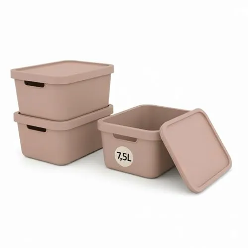 Plastard Boxen 7,5 L, 3er-Set, stapelbar, BPA-frei, Pink in pink von Plastard