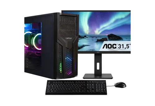 CAPTIVA Power Starter R80-035 TFT Bundle Business-PC - PC-System mit AMD Ryzen 5 5600G, 32 GB RAM und 1000 GB SSD, ideal für anspruchsvolle Anwendungen und Gaming mit beeindruckender Grafik.
