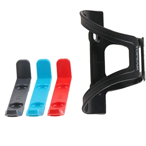 Topeak Unisex – Erwachsene Dual Side Cage EX (Grey/Red/Blue) Flaschenhalter und Zubehör, Schwarz, Rot, Blau, 14,7 x 8,4 x 8 cm