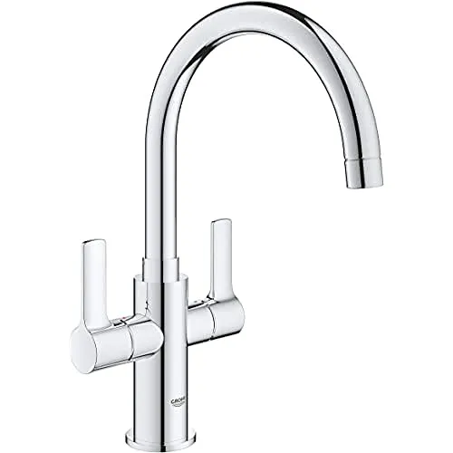GROHE Start Küchenarmatur – Hochwertige Armatur mit zwei Griffen - Touch-On-Wasserhähne für Badezimmerwaschbecken, mit schillernder Grohe StarLight Beschichtung, die leicht zu reinigen ist und GROHE QuickFix Plus für ultraschnelle Montage ohne Werkzeug.