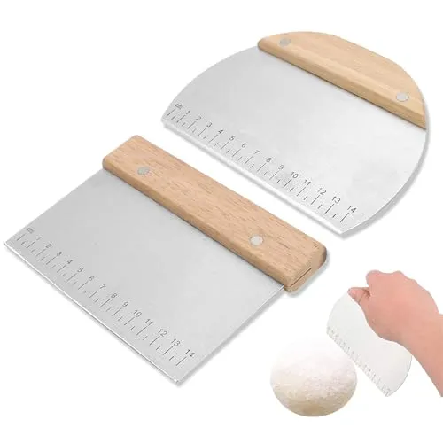 Professionelle Teigkarte aus Edelstahl mit Holzgriff – Teigschneider für präzise Ergebnisse