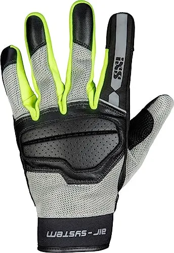 IXS Evo-Air Motorradhandschuhe (Black/Grey/Yellow,XL)