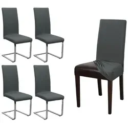 Beautex Stuhlhusse Jersey 4er Set in grau von Beautex