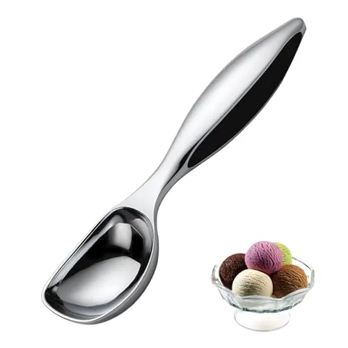 Eisportionierer Edelstahl 18?cm – Antihaft Eiskugelportionierer & Eislöffel aus robuster Zinklegierung, leicht zu reinigen, ideal für Gelato, Melonenkugeln, Reis, Keksteig & Desserts