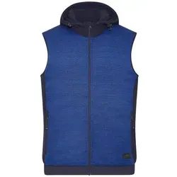 Men's Padded Hybrid Vest Wattierte Strickfleece Weste im attraktiven Materialmix blau, Gr. 5XL