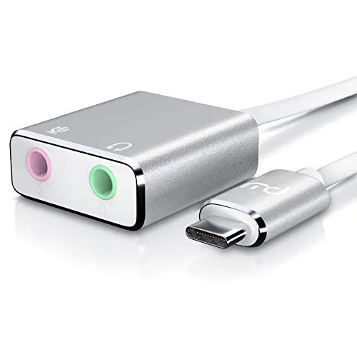 CSL - Externe Soundkarte USB C auf Klinke 3,5mm, Kopfhörer Adapter, Audio zu USB Adapter, DAC, Kompatibel Mit Samsung, Huawei UVM.