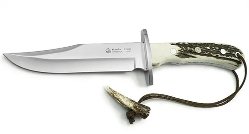 Puma IP Jagdmesser EL anta - Hochwertiges Hirschhornschalen Messer - Gürtelmesser für Jagd & Outdoor, mit 12.8 cm Grifflänge und robustem Design, ideal für jedes Abenteuer in der Natur.