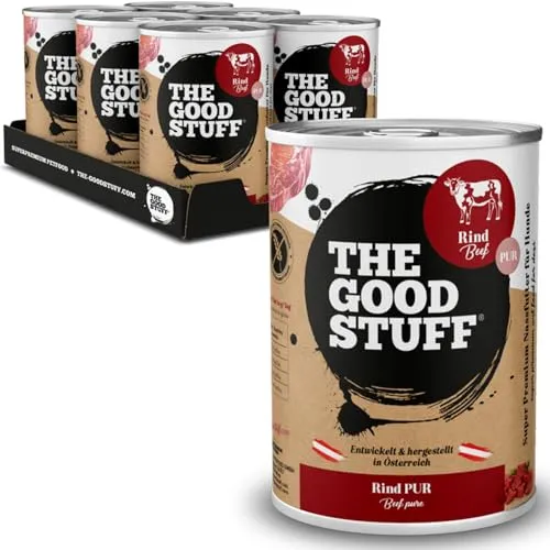 The GOODSTUFF Rind Pur 6 x 400 g | Hochwertiges Nassfutter für Hunde | Hundefutter nass | Mit frischem Rindfleisch | Hunde Nassfutter getreidefrei | Super-Premium Hundefutter mit hohem Fleischanteil