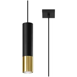Sollux SL.0952 Pendelleuchte LOOPEZ 1 schwarz/Gold - Lampen - Elegante Pendelleuchte in Schwarz und Gold, kombiniert klassischen Stil mit modernem Minimalismus für eine stilvolle Raumbeleuchtung.