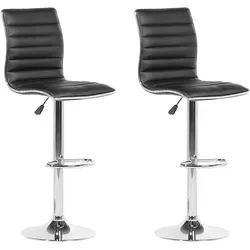 Set mit 2 Barstühlen LUCERNE Kunstleder drehbar Schwarz