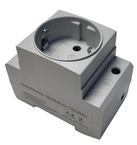 Schutzkontakt Steckdose für Einbau auf Hutschiene in Schaltschrank Sicherungskasten 16A/230V für Deutsche Stecker