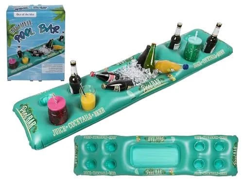 mucHome Aufblasbarer Getränkehalter Pool-Bar ca. 140 x 35 cm Pool Poolzubehör schwimmender Bierhalter Luftmatratze Faschenhalter Dosenhalter Halterung Poolparty Party Wasserspiel Cocktail