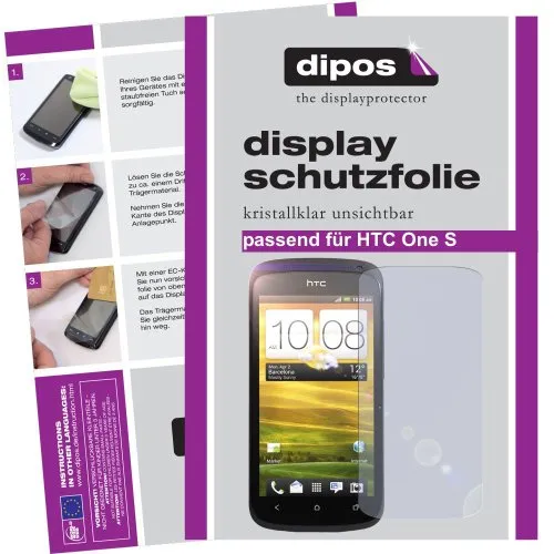 dipos I 2X Schutzfolie klar kompatibel mit HTC One S Folie Displayschutzfolie
