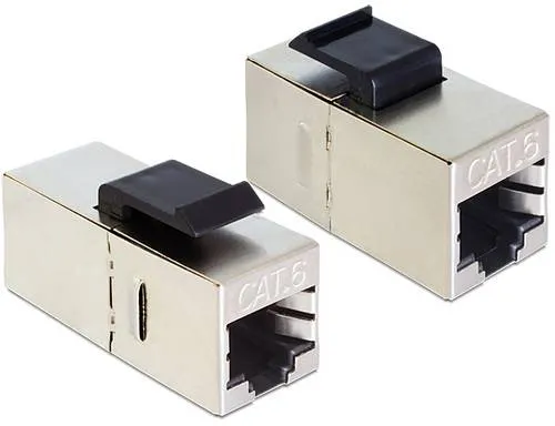Delock Keystone RJ45 Buchse > Buchse Cat.6 - Geschirmt STP für optimale Signalübertragung, ideal für Netzwerkverbindungen