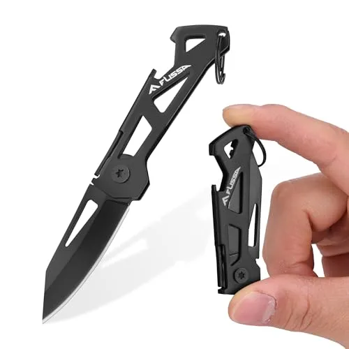 FLISSA Mini Taschenmesser 47 mm, Kleines Klappmesser | Mini Messer mit Scharfer Klinge, Flaschenöffner, EDC-Werkzeug, Mini-Multiwerkzeug