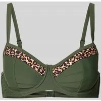 Lascana Damen Bügel-Bikini-Top - Bikinioberteile für Damen mit trendigen Leo-Einsätzen, verstellbaren Trägern und recyceltem Polyamid für ein umweltbewusstes Badevergnügen.