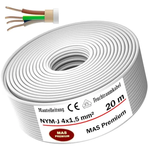 MAS-Premium Feuchtraumkabel 20m NYM-J 4x1,5 mm²