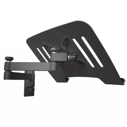Laptop Wand-Halterung mit Ablage für Notebook & Tablet - Praktische Wandhalterung in Schwarz für Notebooks und Tablets, bietet zusätzlichen Platz und hält Ihr Gerät sicher und griffbereit.