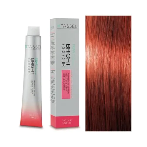 Tassel Permanente Haarfarbe, Nr. 7.43, Mittelblond, Kupfer, Gold, Damen, 100 ml, leuchtende Farbe mit warmen Reflexionen und Nährung, Argan und Keratin