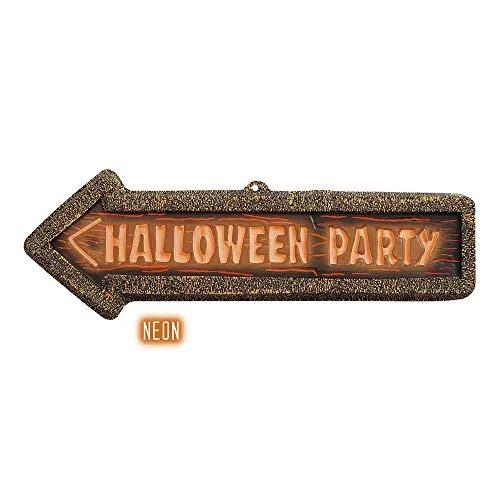 W WIDMANN MILANO Party Fashion 2123F - 3D Halloween Party Schild Neon, Hängedekoration, Halloween