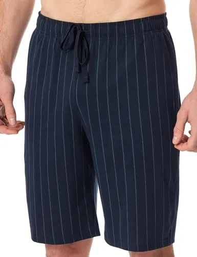Schiesser Mix and Relax Cotton Bermuda Shorts Marine - Herren-Nachtwäsche: Bequeme Baumwoll-Bermudashorts mit elastischem Bund und praktischen Taschen - ideal für entspannte Stunden zu Hause.